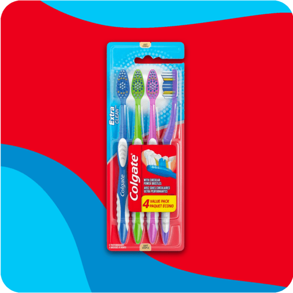 Colgate Extra Clean Full Head Toothbrush, Soft, 4 Count