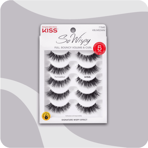 KISS Blowout False Eyelashes, Pompadour Multipack Lashes (5 Pairs)