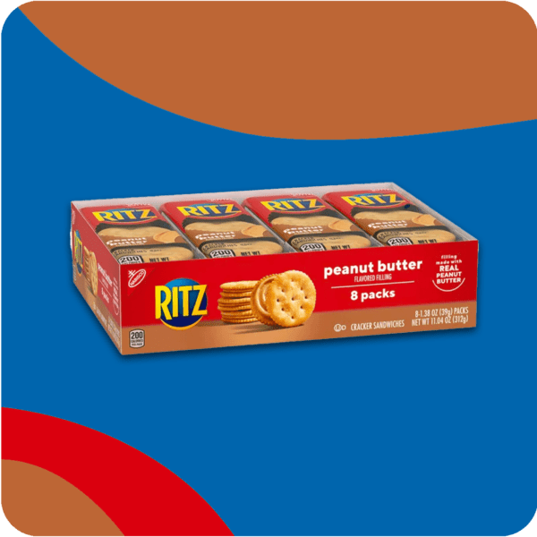 RITZ Peanut Butter Sandwich Crackers, 8 – 1.38 oz Packs