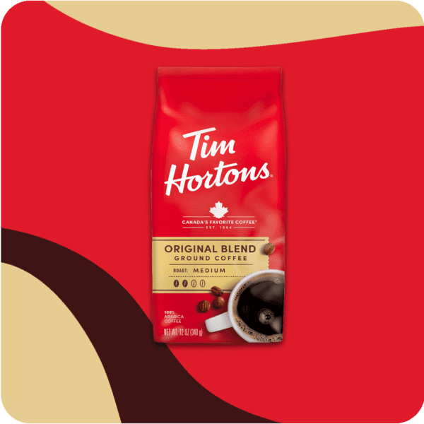 Tim Hortons Original Blend Ground Coffee, 100% Arabica Medium Roast, 12oz Bag